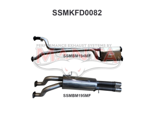 Ford Falcon AU V8 Ute 2.5in Dual Catback Muffler/Muffler