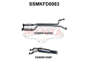 Ford Falcon AU V8 Ute 2.5in Dual Catback Hotdog/Muffler