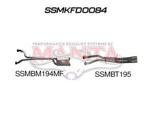 Ford Falcon AU V8 Ute 2.5in Dual Catback Muffler/Tailpipe