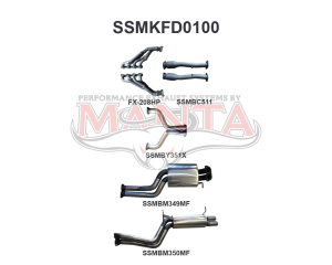 Ford BA BF V8 4V Sedan 2.5in Dual With Extractors Muffler/Muffler