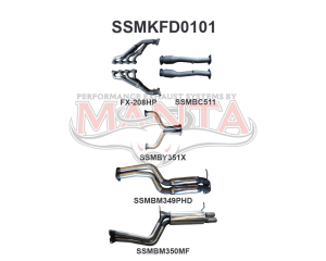 Ford BA BF V8 4V Sedan 2.5in Dual With Extractors Hotdog/Muffler