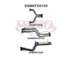 Ford BA BF V8 Sedan 2.5in Dual CatBack Hotdog/Muffler