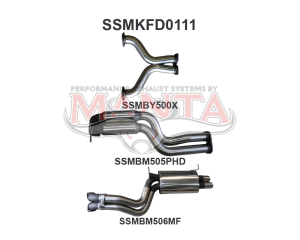 Ford BA BF V8 Sedan 3in Dual Catback Hotdog/Muffler