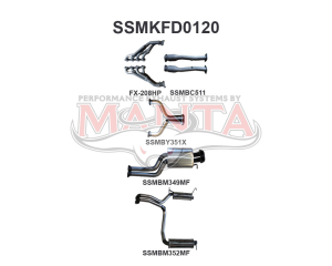 Ford BF GT V8 4V Sedan 2.5in L & R With Extractors Muffler/Muffler