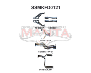 Ford BF GT V8 4V Sedan 2.5in L & R With Extractors Hotdog/Muffler