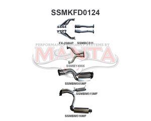 Ford BF GT V8 4V Sedan 3in L & R With Extractors Muffler/Muffler
