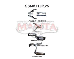 Ford BF GT V8 4V Sedan 3in L & R With Extractors Hotdog/Muffler