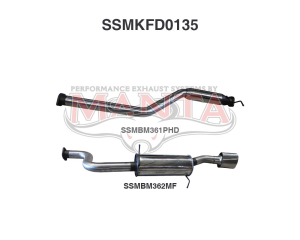 Ford Falcon BA BF 6 Cylinder XR6 Ute CatBack Hotdog/Muffler
