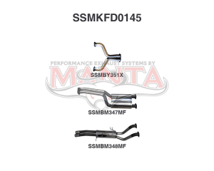 Ford BA BF V8 Ute 2.5in Dual CatBack Muffler/Muffler