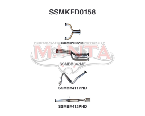 Ford BA BF V8 Ute 2.5in L & R CatBack Muffler/Hotdog