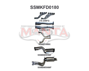 FG V8 Sedan 3in Dual With Extractors Muffler/Muffler