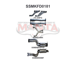 Ford FG V8 Sedan 3in Dual With Extractors Hotdog/Muffler
