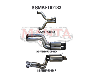 Ford FG V8 Sedan 3in Dual Catback Hotdog/Muffler