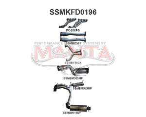 FG GT V8 Sedan 3in L & R With Extractors Muffler/Muffler