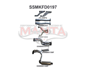 FG GT V8 Sedan 3in L&R With Extractors Hotdog/Muffler