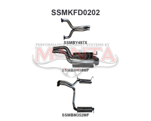 FG GT V8 5.0 SDN 2.5in L & R CatBack Muffler/Muffler