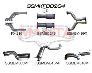 Ford FG GT 5.0L V8 Sedan 3in L & R With Extractors Muffler/Muffler