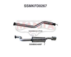 FALCON BA BF 6CYL XR6 UTE CATBACK Hotdog/Muffler