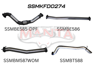 Ford PX2 Ranger 3.2L Turbo Back Without Cat & Without Muffler