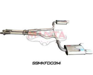 FORD MUSTANG V8 FM 2015 - 2017 3in CATBACK WITHOUT CENTRE MUFFLER WITH REAR MUFFLERS & TWIN TIPS