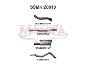 Isuzu MU-X Jan 2017 - 2020 3.0L DPF TURBO BACK WITHOUT CAT