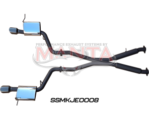 Jeep Grand Cherokee WK2 SRT 6.4L V8 Twin 3in cat back exhaust system, with Black tips