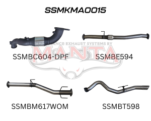 Mazda BT50 2020 ON 3.0L TURBO BACK WITH CAT & WITHOUT MUFFLER