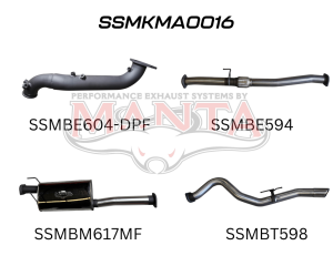 Mazda BT50 2020 ON 3.0L TURBO BACK WITHOUT CAT & WITH MUFFLER