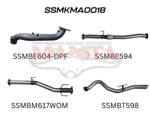 Mazda BT50 2020 ON 3.0L TURBO BACK WITHOUT CAT & WITHOUT MUFFLER