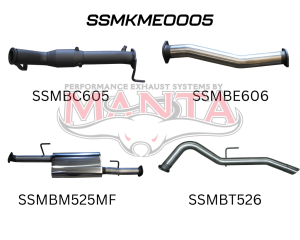 Mercedes X-Class 2.3L 3in Turbo Back Exhaust System without Cat, with Muffler