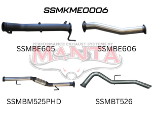 Mercedes X-Class 2.3L 3in Turbo Back Exhaust System without Cat, with Hotdog