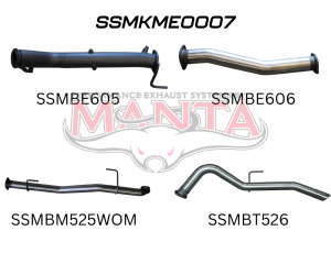 Mercedes X-Class 2.3L 3in Turbo Back Exhaust System, pipe only