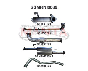 Nissan Navara D40 2.5L Auto 05 - 07 Cat & DPF Replacement With Rear Tailpipe