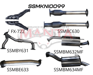 Nissan Patrol Y62 V8 5.6L Wagon 3in Full Exhaust System - Extractors, Hi Flow cats, muffler centre