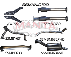 Nissan Patrol Y62 V8 5.6L Wagon 3in Full Exhaust System - Extractors, Hi Flow cats, hotdog centre