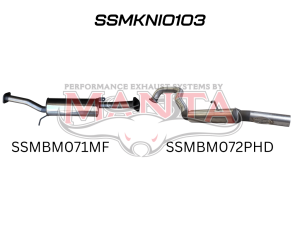 Nissan Patrol GU 4.8L 2.5in Cat Back System Centre Muffler & Rear Hotdog