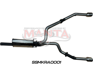 DS RAM1500 5.7L V8 3in Single into Twin, Factory Cat Back Exhaust, with 5in Chrome tips