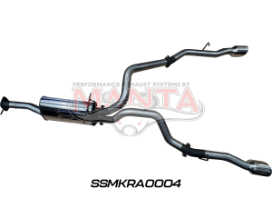 DT RAM1500 5.7L V8 3in Single into Twin, Factory Cat Back Exhaust, with 5in Chrome tips