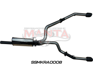 DS RAM1500 5.7L V8 3in Single into Twin, Factory Cat Back Exhaust, with 5in Black tips