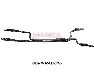 RAM DT 1500 5.7L V8 3in Twin Full Exhaust, with Extractors and Cats, Rear Mufflers 5in Chrome tips