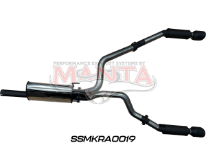 RAM DS 1500 5.7L V8 3in Twin Cat Back Exhaust, Rear Mufflers 5in Black Tips
