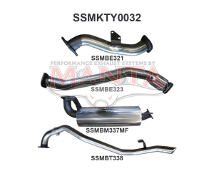 Toyota Landcruiser HDJ80 1HD Wagon 3in From Turbo Back Muffler