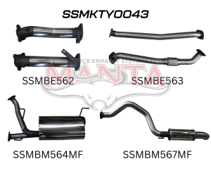 Toyota Landcruiser VDJ200 2.5in NO Cat Muffler Centre & Rear, Dump Tip
