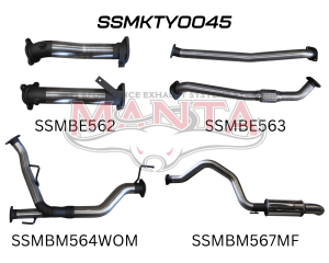Toyota Landcruiser VDJ200 2.5in NO Cat Muffler Rear, Dump Tip