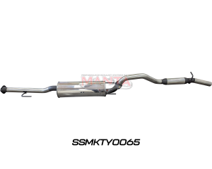 Toyota Hilux 150 4.0L V6 2.5in Cat Back Exhaust System, centre muffler, rear hotdog