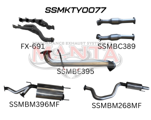 Toyota Landcruiser UZJ100 4.7L V8 Extractors, Cats & 3in Exhaust with Centre & Rear Muffler