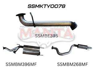 Toyota UZJ100 LANDCRUISER 4.7L V8 3in CAT-BACK EXHAUST WITH CENTRE & REAR MUFFLER