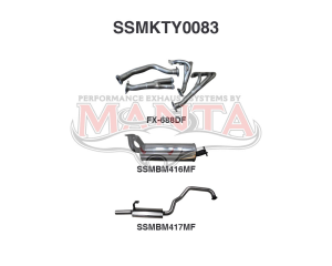 Toyota Landcruiser FZJ105 4.5L Extractors & 2.5in Muffler/Muffler