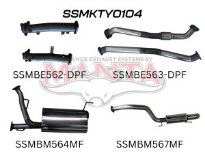 Toyota Landcruiser VDJ200 DPF 2.5in NO Cat Muffler Centre & Rear, Dump Tip