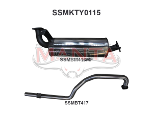 Toyota Landcruiser FZJ105 2.5in off Extractors Muffler/Tailpipe
